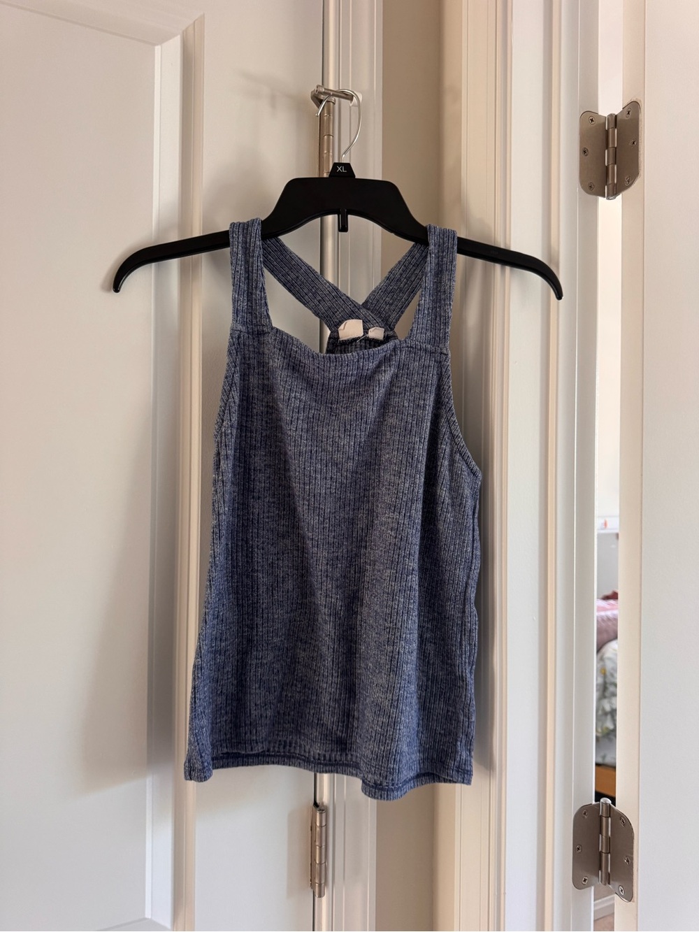 GAP Heathered Navy Ribbed Crossback Tank